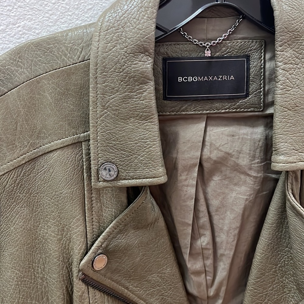 BCBG luxury label real leather Moto Jacket